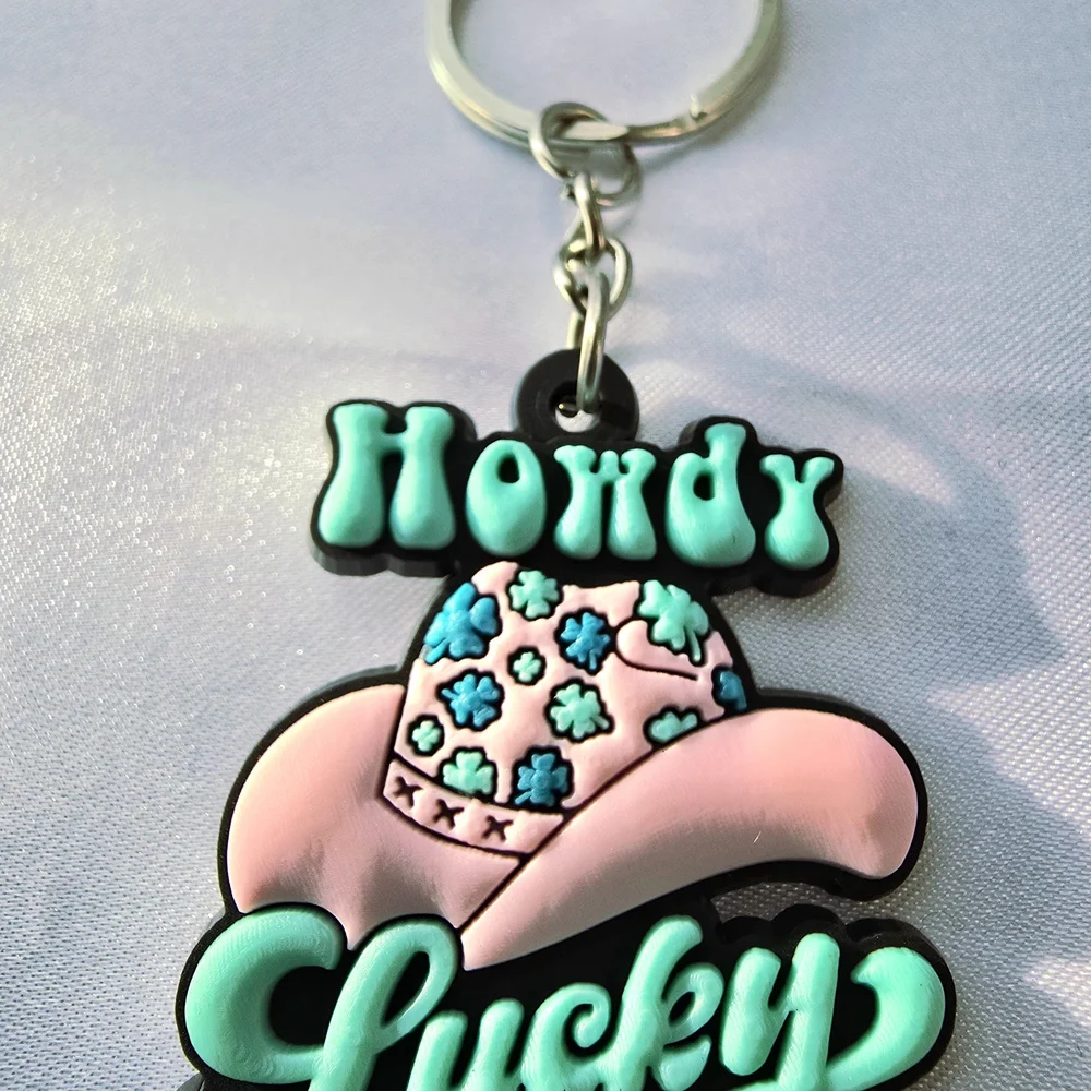Cowboy Boot & Howdy Lucky Keychain‎ Set — Blue and Pink